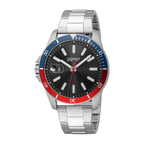 Esprit Men's Black Dial Silver-Tone Watch