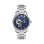 Santa Barbara Polo & Racquet Club & Racquet Club Luxury Men's Blue Open Heart Window Dial Mechanical Watch