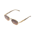 Vayo Glint sunglasses with gold metal frame and brown gradient lenses