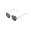 Vayo polygon metal frame sunglasses with silver frame and brown lenses
