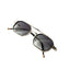 Vayo Solaris Edge metal sunglasses with dark blue lenses and sleek geometric frame