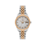Women's Santa Barbara Polo & Racquet Club watch with a silver-toned case and bracelet, rose gold-toned fluted bezel, and rose