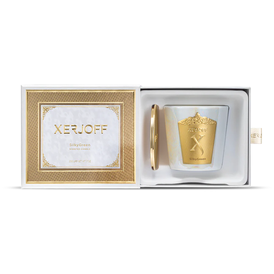 Xerjoff SilkyGreen scented candle 200g luxury home fragrance shop the latest online at Paris Gallery Qatar
