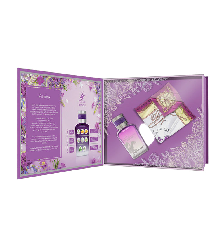 BHPC Prestige EDP Mystique 100ml with Women Scarf Coffret – premium fragrance gift set at Paris Gallery Qatar
