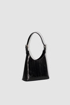 By Far Baby Camryn Eel Embossed Leather Black – elegant black leather handbag at Paris Gallery Qatar