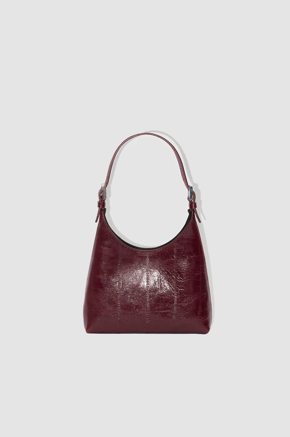 By Far Baby Camryn Eel Embossed Leather Sour Cherry – stylish leather handbag at Paris Gallery Qatar