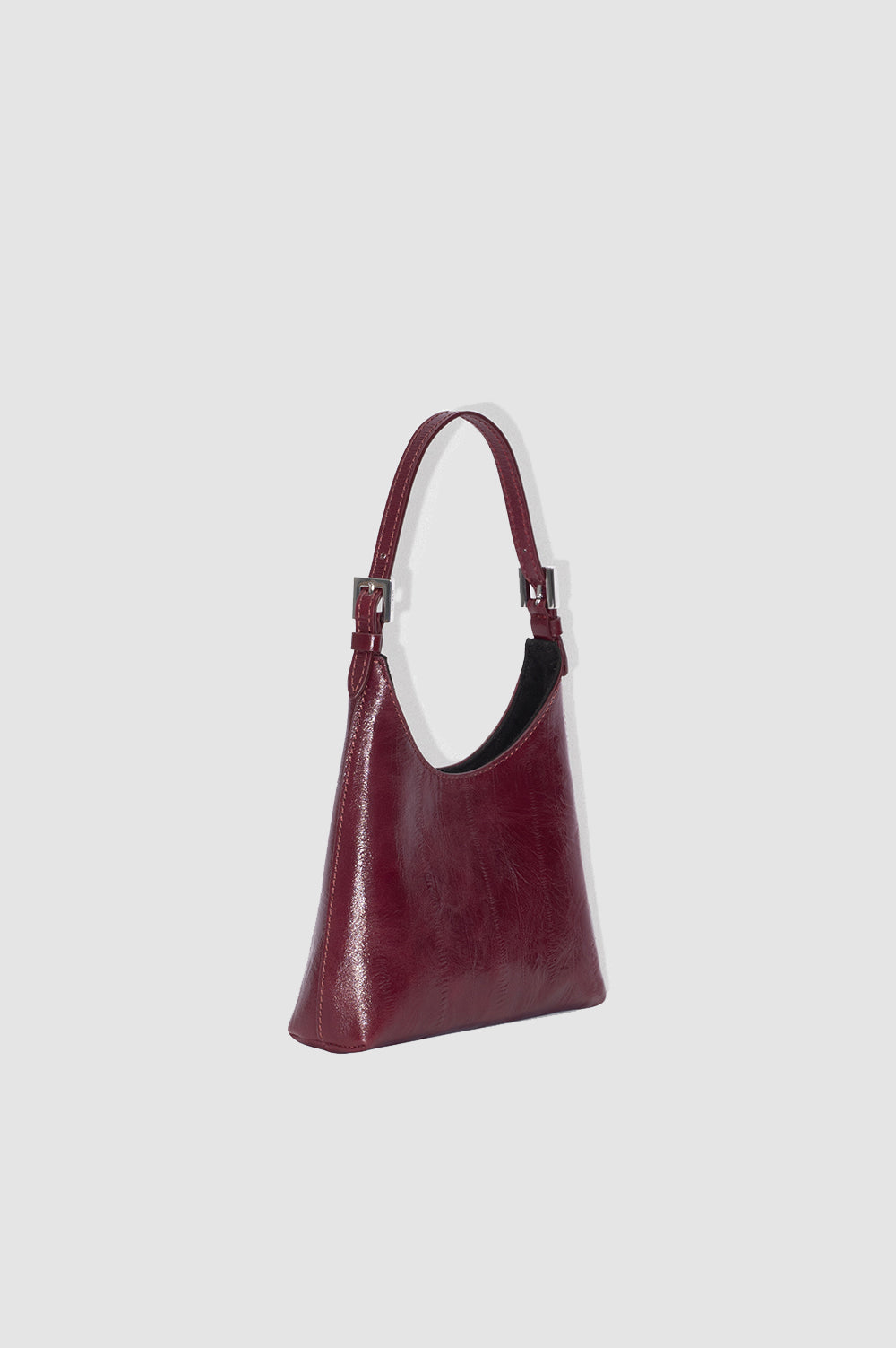 By Far Baby Camryn Eel Embossed Leather Sour Cherry – stylish leather handbag at Paris Gallery Qatar