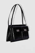 By Far Billy Tote Eel Embossed Leather Black – luxury tote handbag at Paris Gallery Qatar