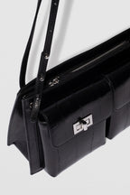 By Far Billy Tote Eel Embossed Leather Black – luxury tote handbag at Paris Gallery Qatar