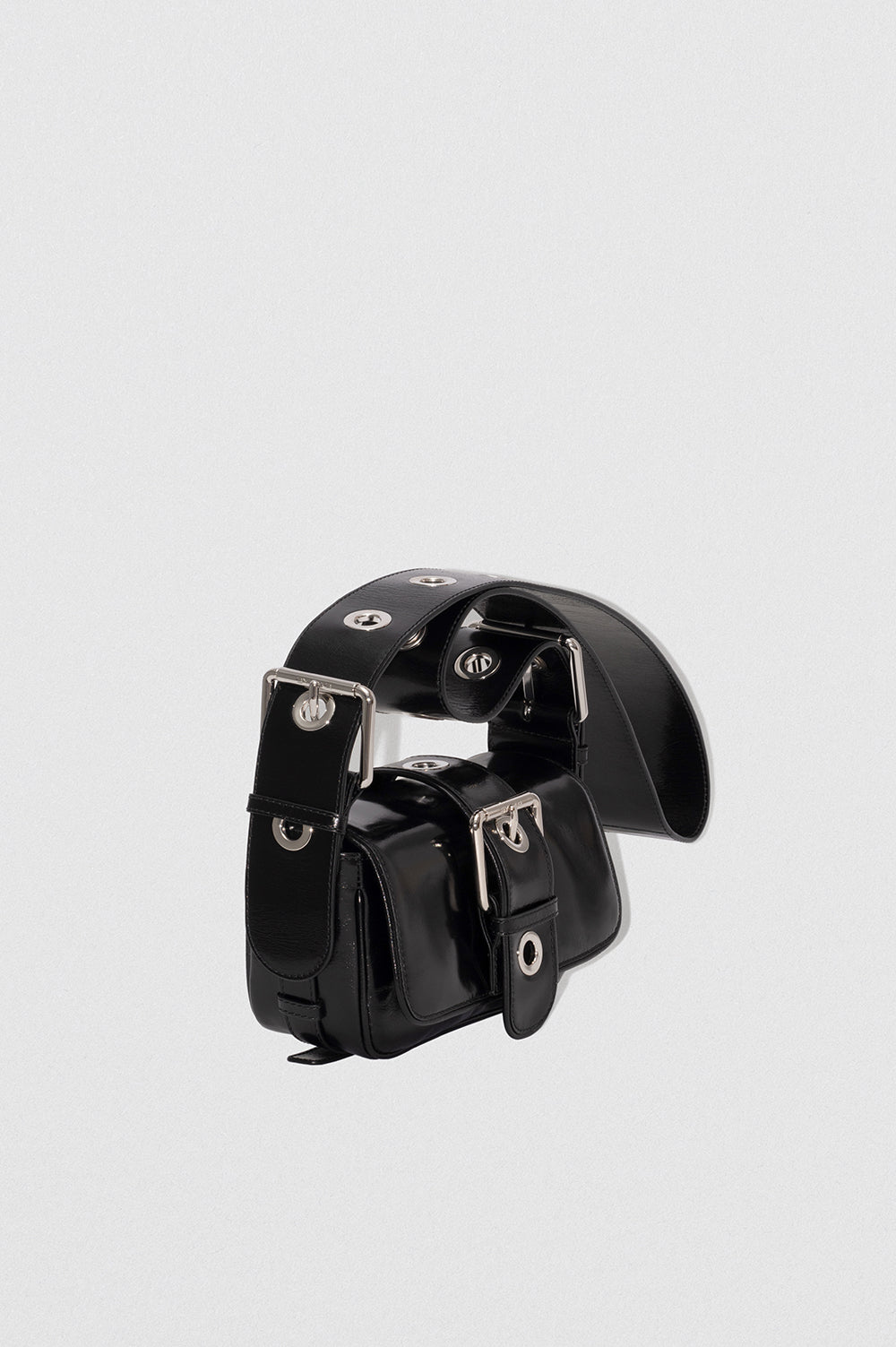 By Far Eloise Creased Calf Leather Black – elegant black leather handbag at Paris Gallery Qatar