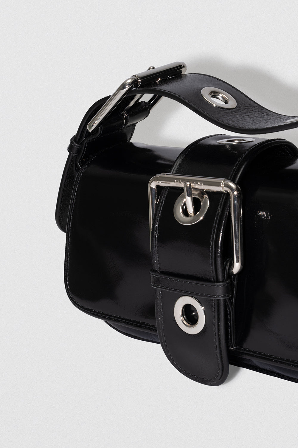 By Far Eloise Creased Calf Leather Black – elegant black leather handbag at Paris Gallery Qatar