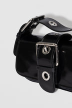 By Far Eloise Creased Calf Leather Black – elegant black leather handbag at Paris Gallery Qatar