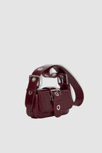 By Far Eloise Creased Calf Leather Sour Cherry – stylish leather handbag at Paris Gallery Qatar