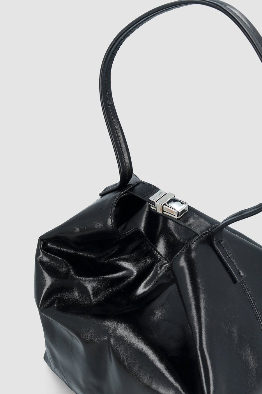 By Far Maxi Bea Creased Calf Leather Black By Far Maxi Bea Creased Calf Leather Black