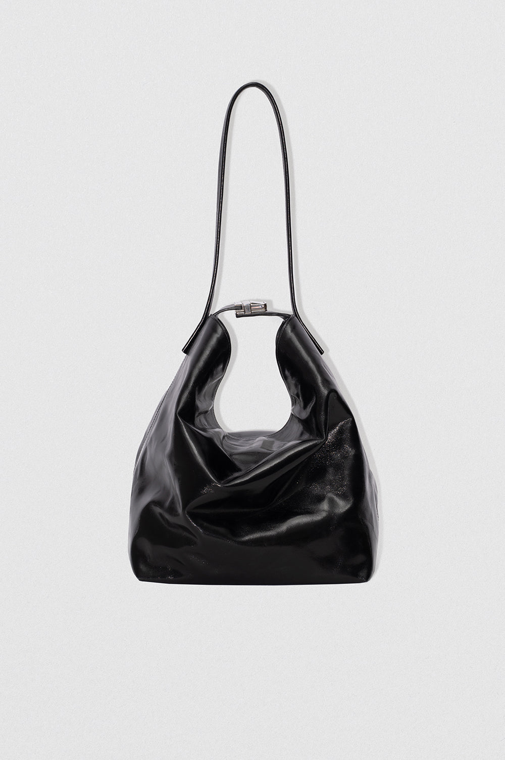 By Far Maxi Bea Creased Calf Leather Black – elegant black leather handbag at Paris Gallery Qatar