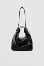 By Far Maxi Bea Creased Calf Leather Black – elegant black leather handbag at Paris Gallery Qatar