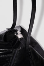 By Far Maxi Bea Creased Calf Leather Black – elegant black leather handbag at Paris Gallery Qatar