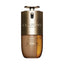 Clarins Double Serum Foundation bottle with a gold-toned metallic top and transparent lower section showing beige and amber l