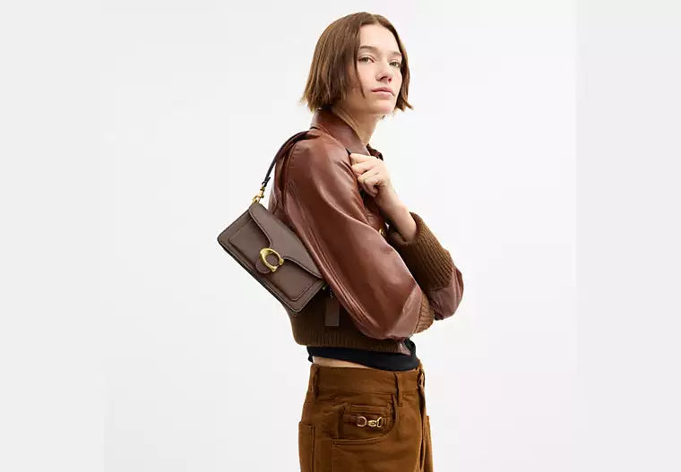 Coach Tabby Women’s Dark Stone Leather Shoulder Bag