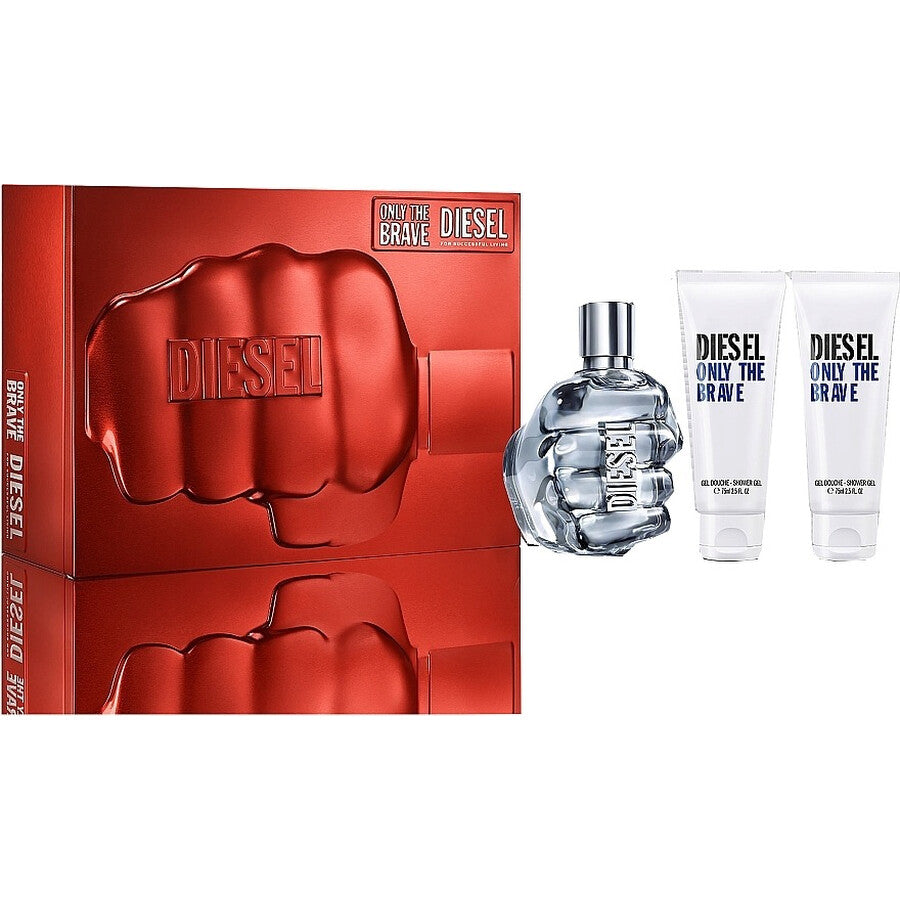 Diesel Men’s Only The Brave Gift Set – EDT 125ml + 2 Shower Gel 75ml, premium men’s fragrance set at Paris Gallery Qatar