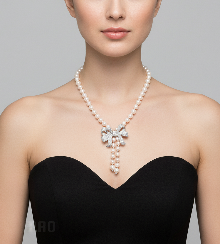 Bronzallure Cultured Fresh Water Pearl Peach Necklace