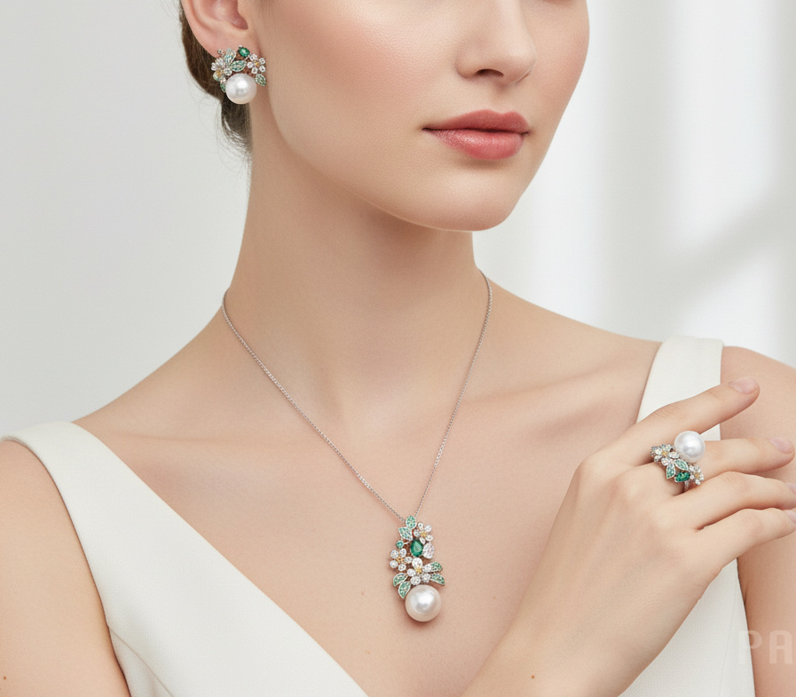 Bronzallure Set of 3 Fresh Water Cultured Pearl White Bronzallure Set of 3 Fresh Water Cultured Pearl White