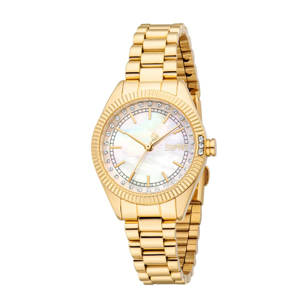 Esprit Lizette Gold Stainless Steel Analog Quartz Watch For Women Esprit Lizette Gold Stainless Steel Analog Quartz Watch For Women