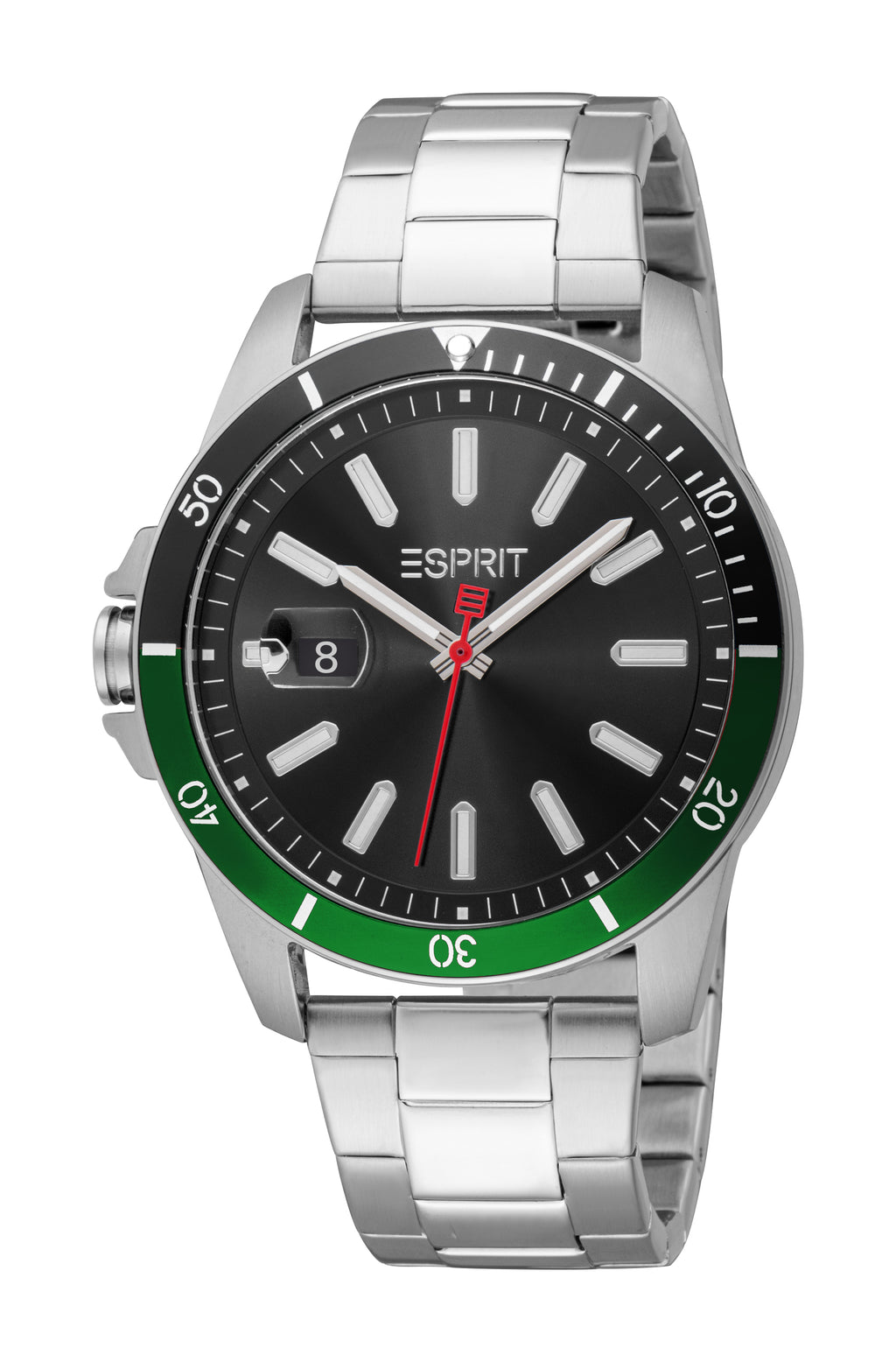 Esprit Men’s Black Dial Watch with Green Bezel – Paris Gallery Qatar