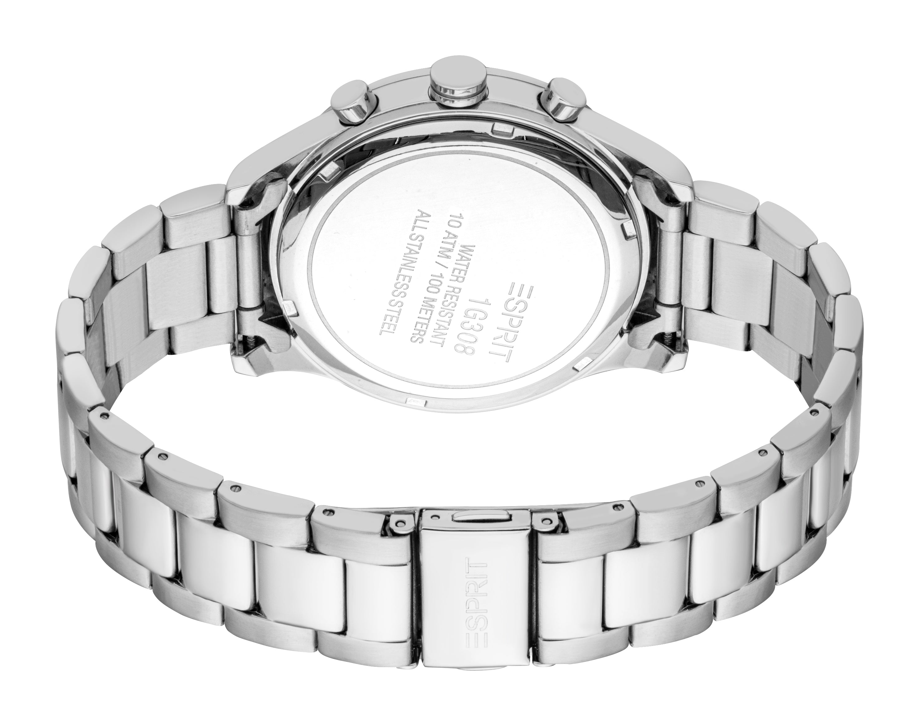 Esprit Men’s Silver & Black Dial Silver-Tone Chronograph Watch – Paris Gallery Qatar