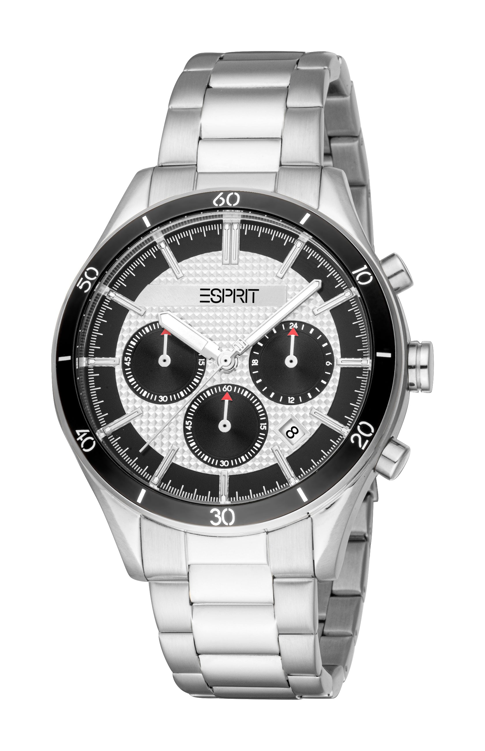 Esprit Men’s Silver & Black Dial Silver-Tone Chronograph Watch – Paris Gallery Qatar