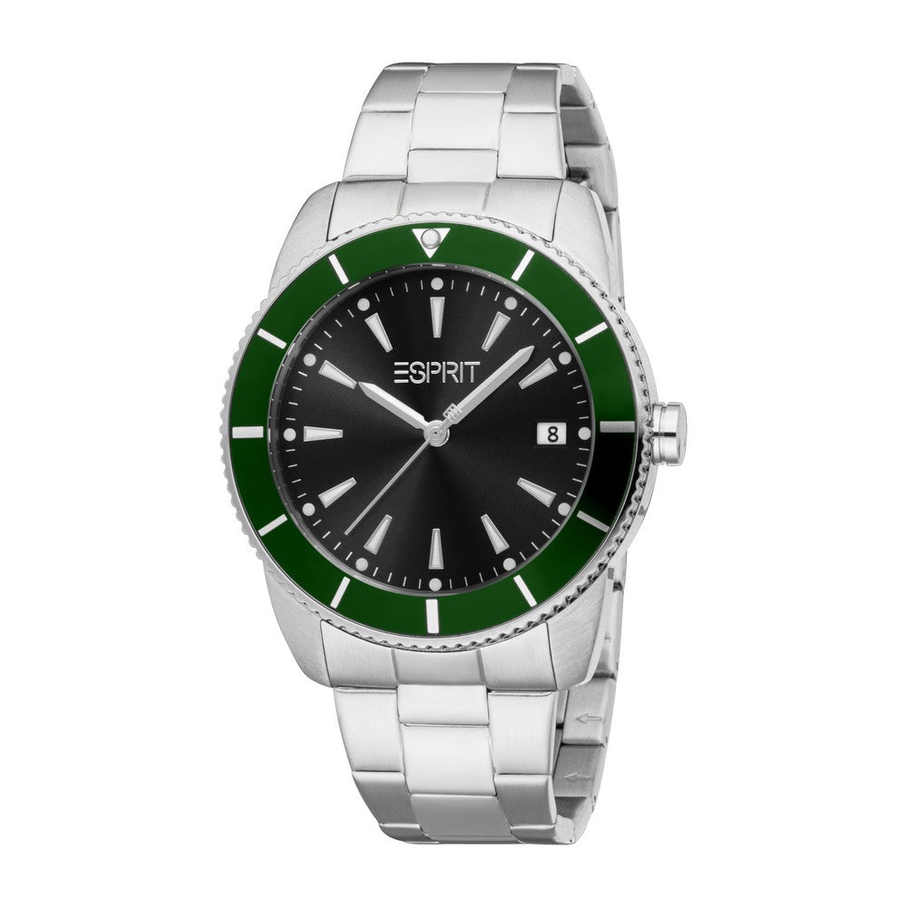 Esprit Men’s Silver Stainless Steel Watch with Dark Blue Dial – Paris Gallery Qatar