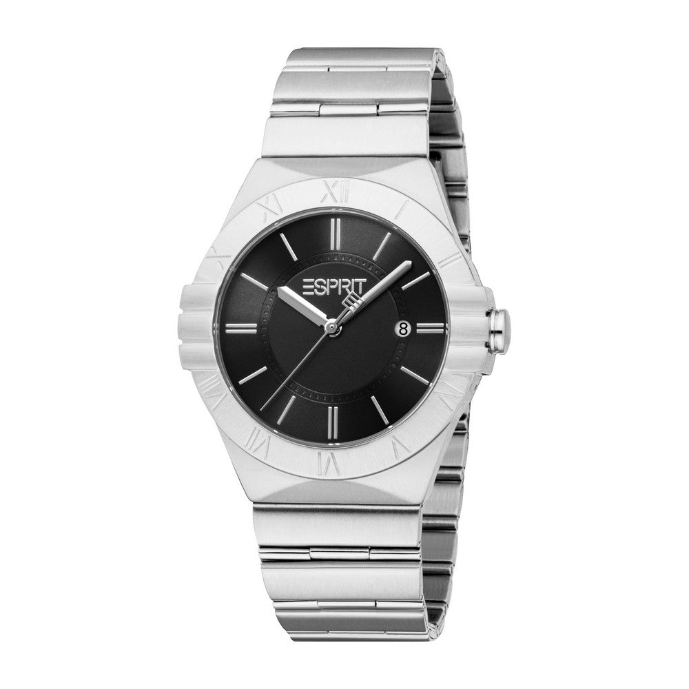 Esprit Men’s Silver Watch with Black Dial and Stainless Steel Strap – Paris Gallery Qatar