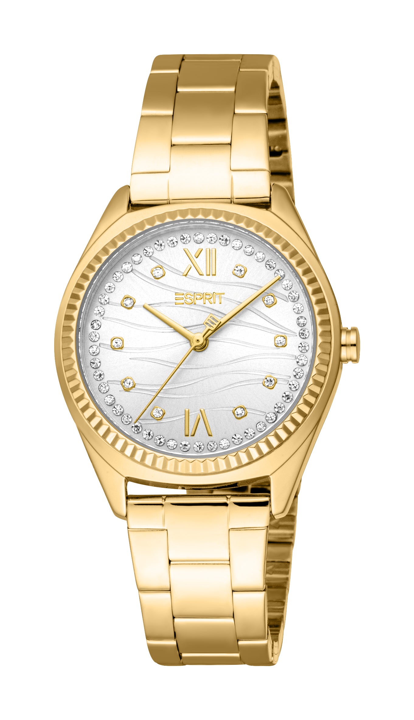 Esprit Uma S Women’s Gold-Tone Watch with Crystal Hour Markers Esprit Uma S Women’s Gold-Tone Watch with Crystal Hour Markers