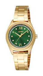 Esprit Uma Women’s Gold Watch with Green Dial and Crystal Bezel – Paris Gallery Qatar