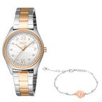 Esprit Uma Women’s Two-Tone Watch with Silver Dial and Crystal Bezel – Paris Gallery Qatar