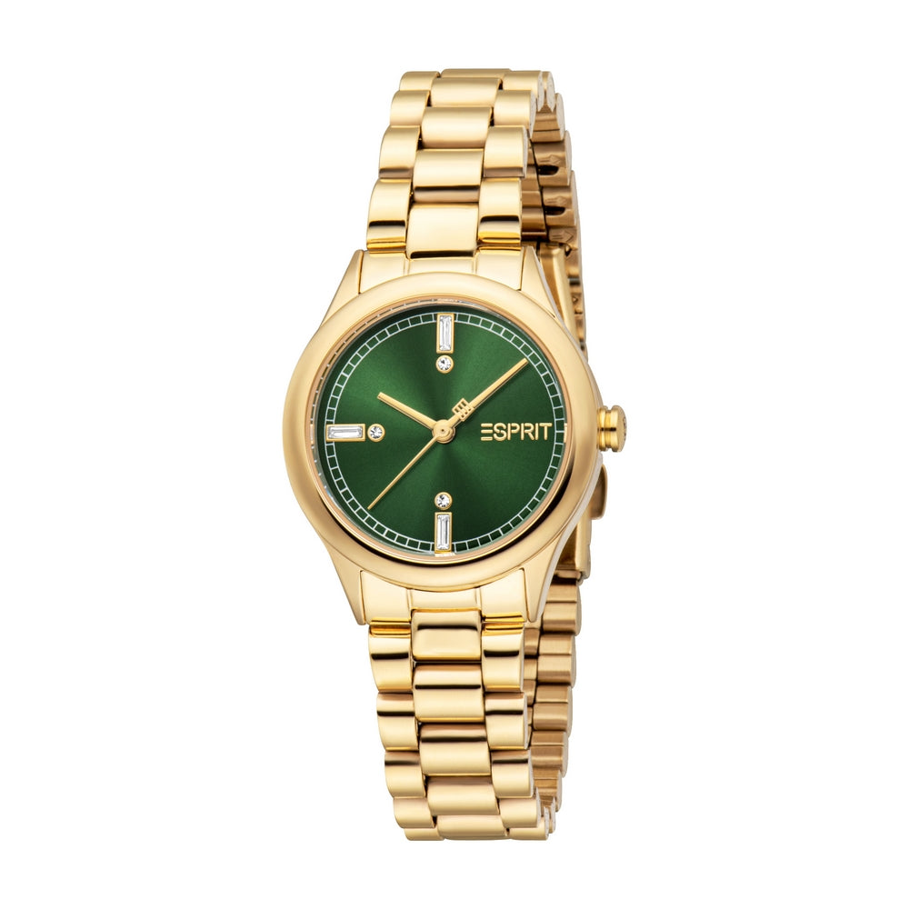 Esprit Women’s Gold Watch with Dark Green Dial – Paris Gallery Qatar