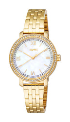 Esprit Women’s Gold Watch with Mother-of-Pearl Dial and Crystal Bezel – Paris Gallery Qatar