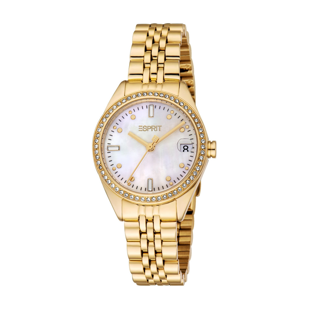 Esprit Women’s Gold Watch with White Mother-of-Pearl Dial – Paris Gallery Qatar