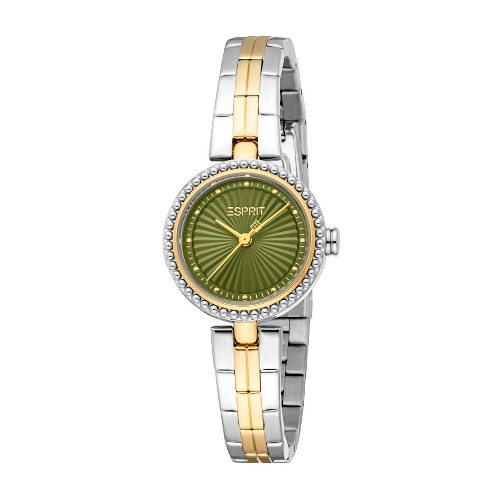 Esprit Women Watch Two Tone Silver & Gold Color Case Olive Dial Esprit Women Watch Two Tone Silver & Gold Color Case Olive Dial