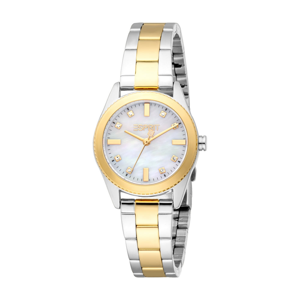 Esprit Women Watch Two Tone Silver & Gold Color Case White MOP Dial