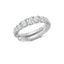 Silver-toned adjustable dual band ring with a row of clear brilliant-cut stones and a segmented second band.