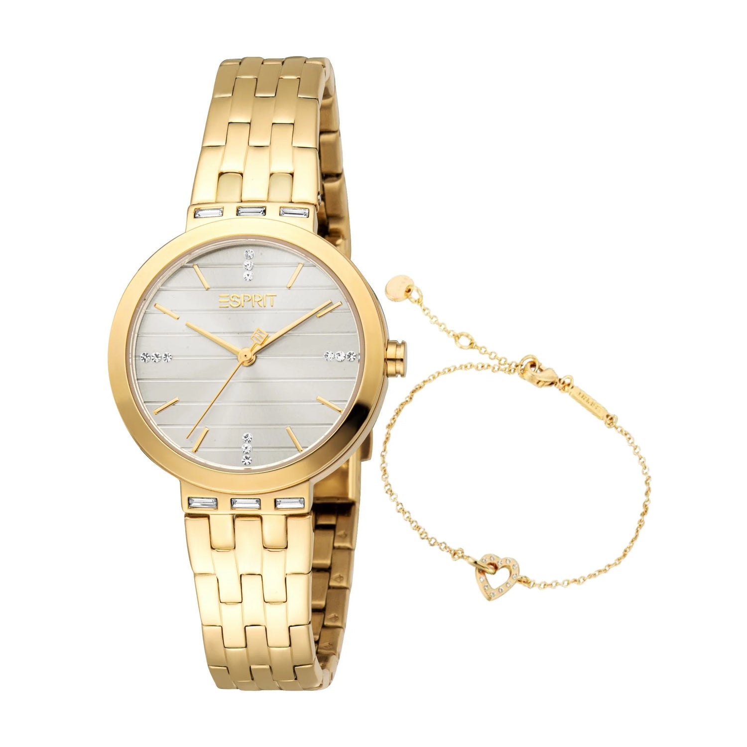 Esprit Savannah Ladies Grey Dial Gold Watch &amp; Jewellery Set