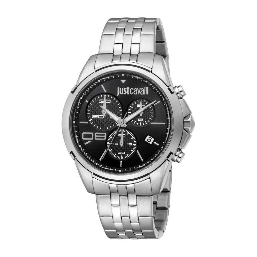 Just Cavalli Men’s Silver Watch with Black Dial – Paris Gallery Qatar Main image
