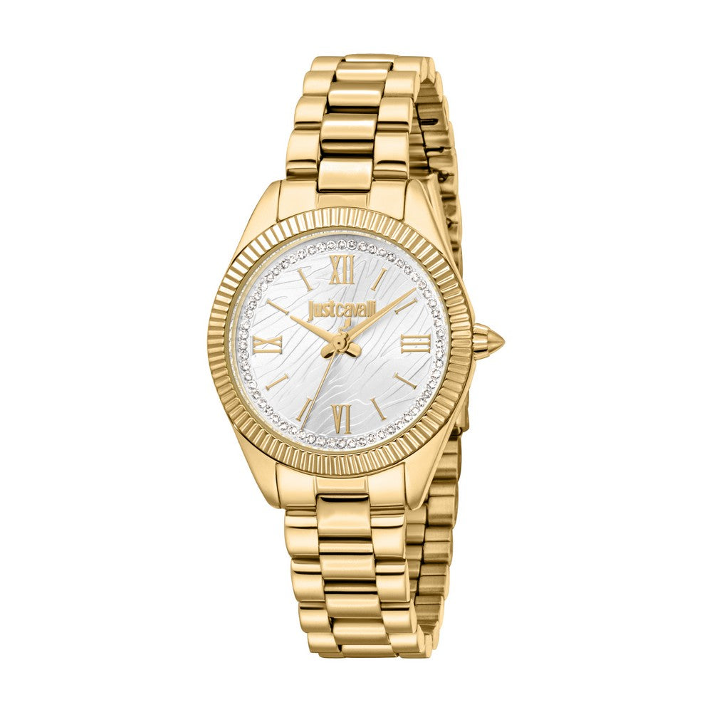 Just Cavalli Women’s Gold Watch with Silver Dial – Paris Gallery Qatar