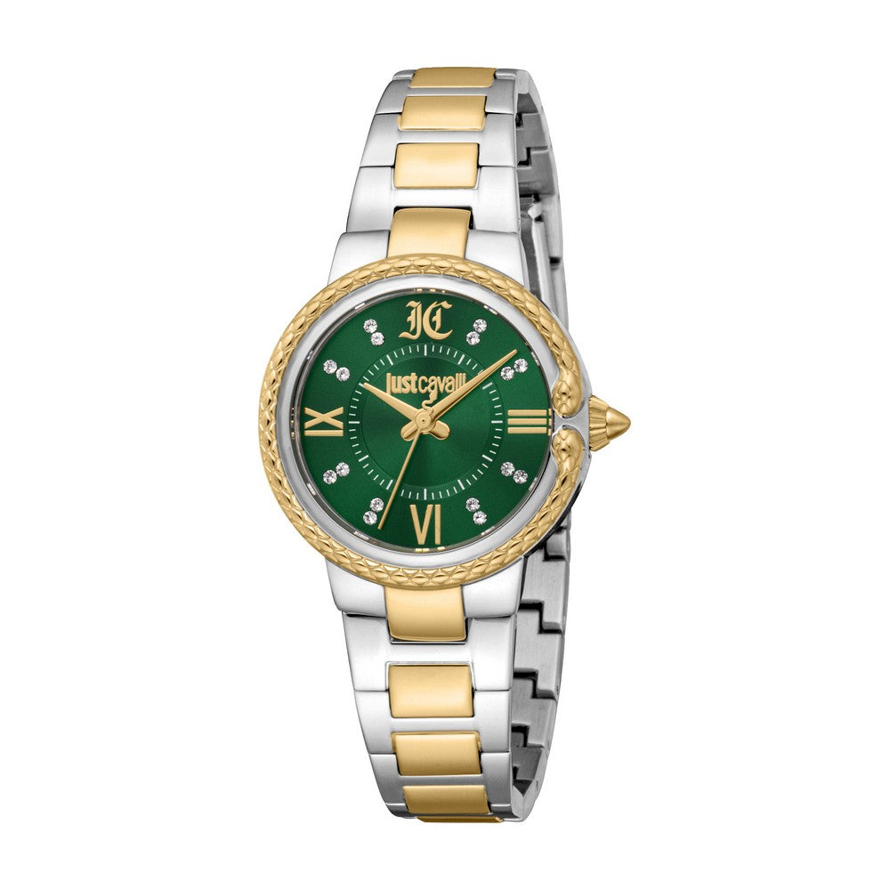 Just Cavalli Women’s Two-Tone Gold & Green Dial Watch – Paris Gallery Qatar
