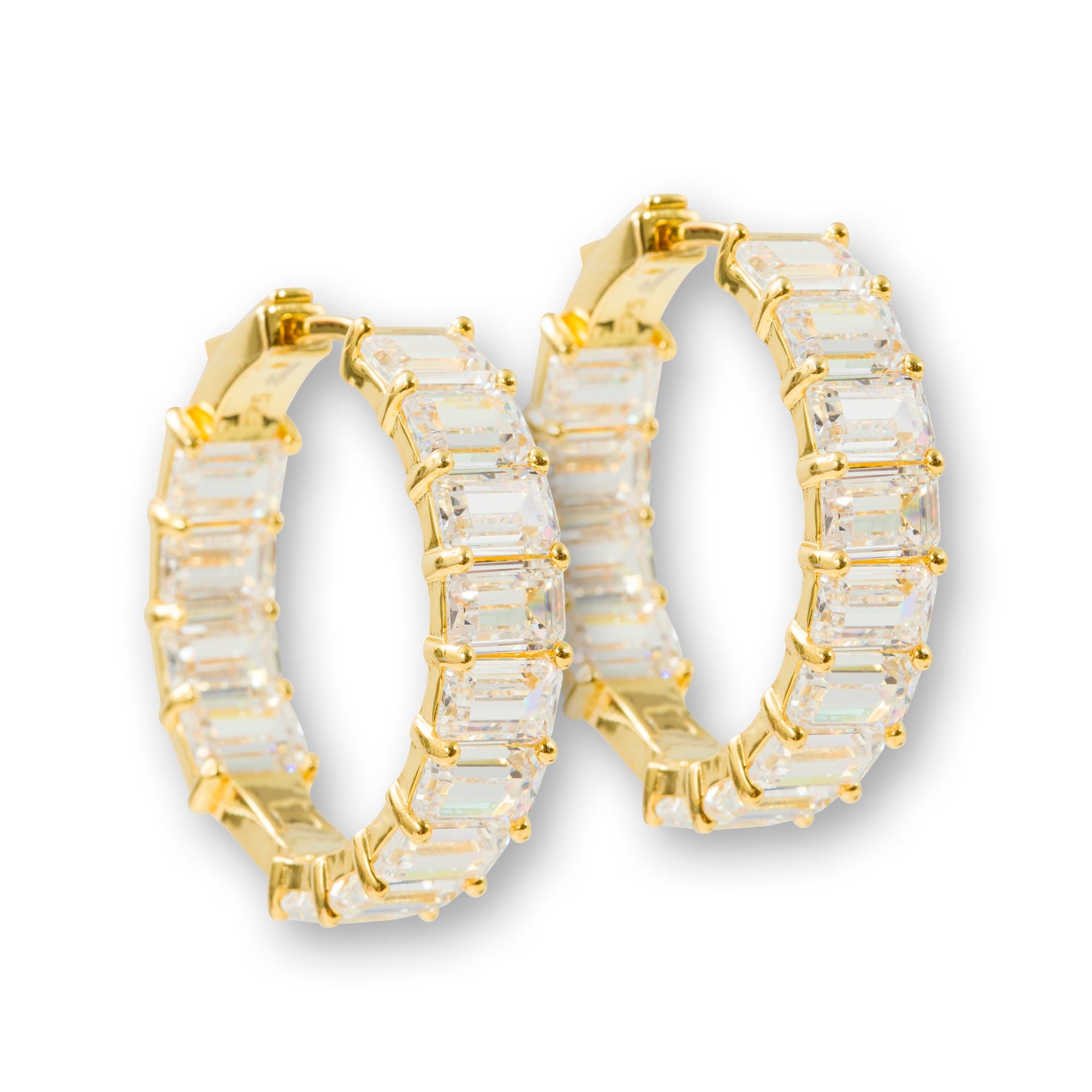Lara Heems Hoop Earrings White/Gold