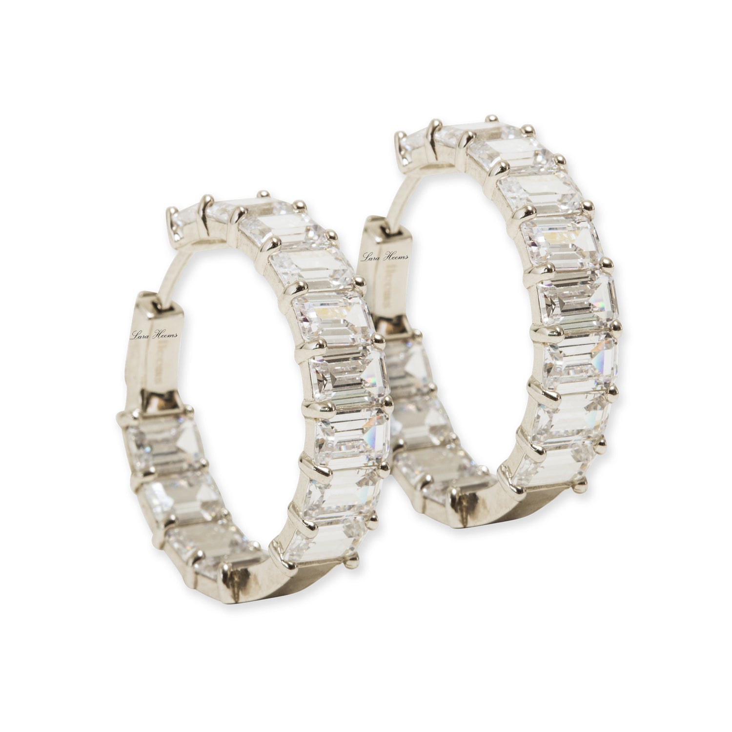 Lara Heems Hoop Earrings White Lara Heems Hoop Earrings White