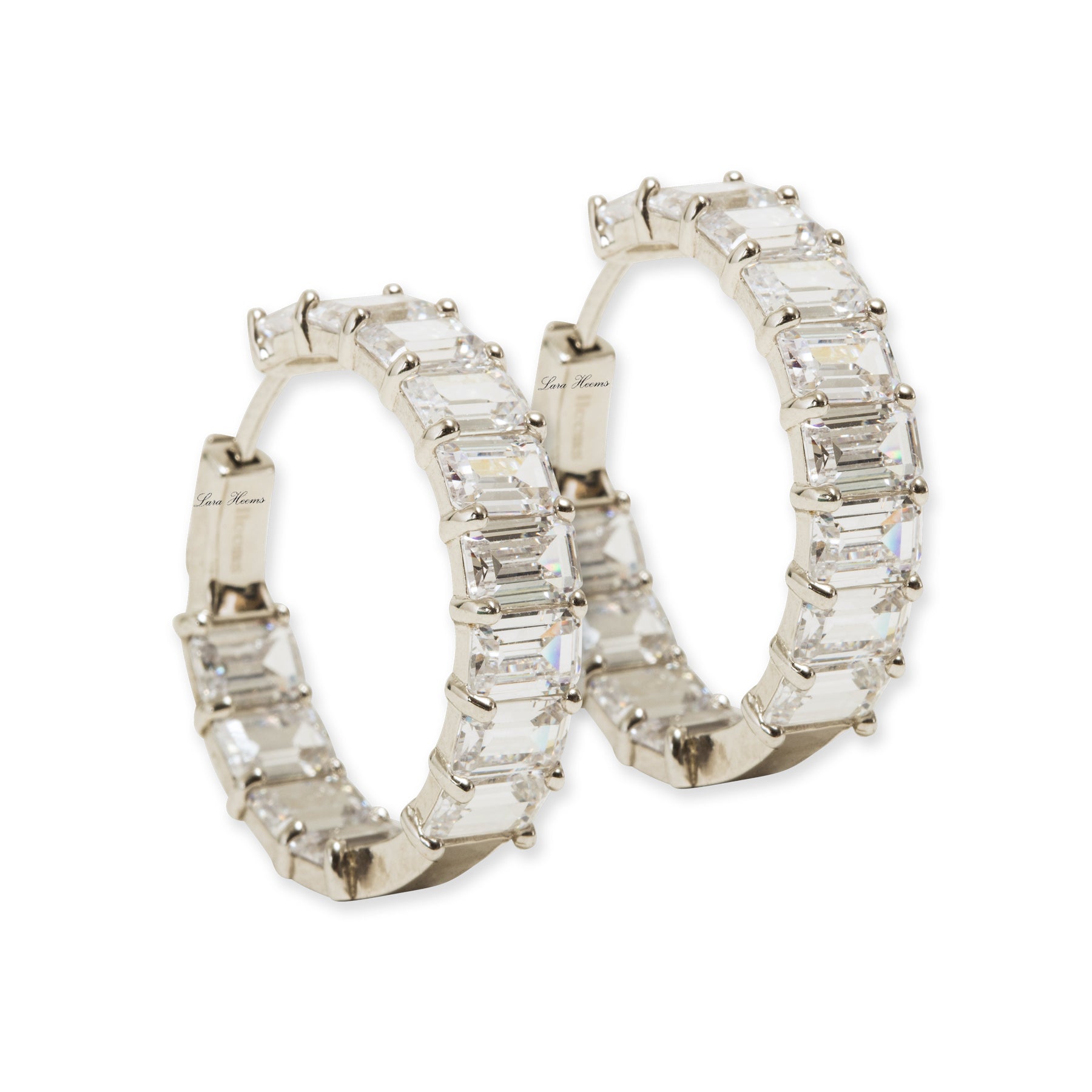 Lara Heems Hoop Earrings in White – Stylish women’s jewelry at Paris Gallery Qatar