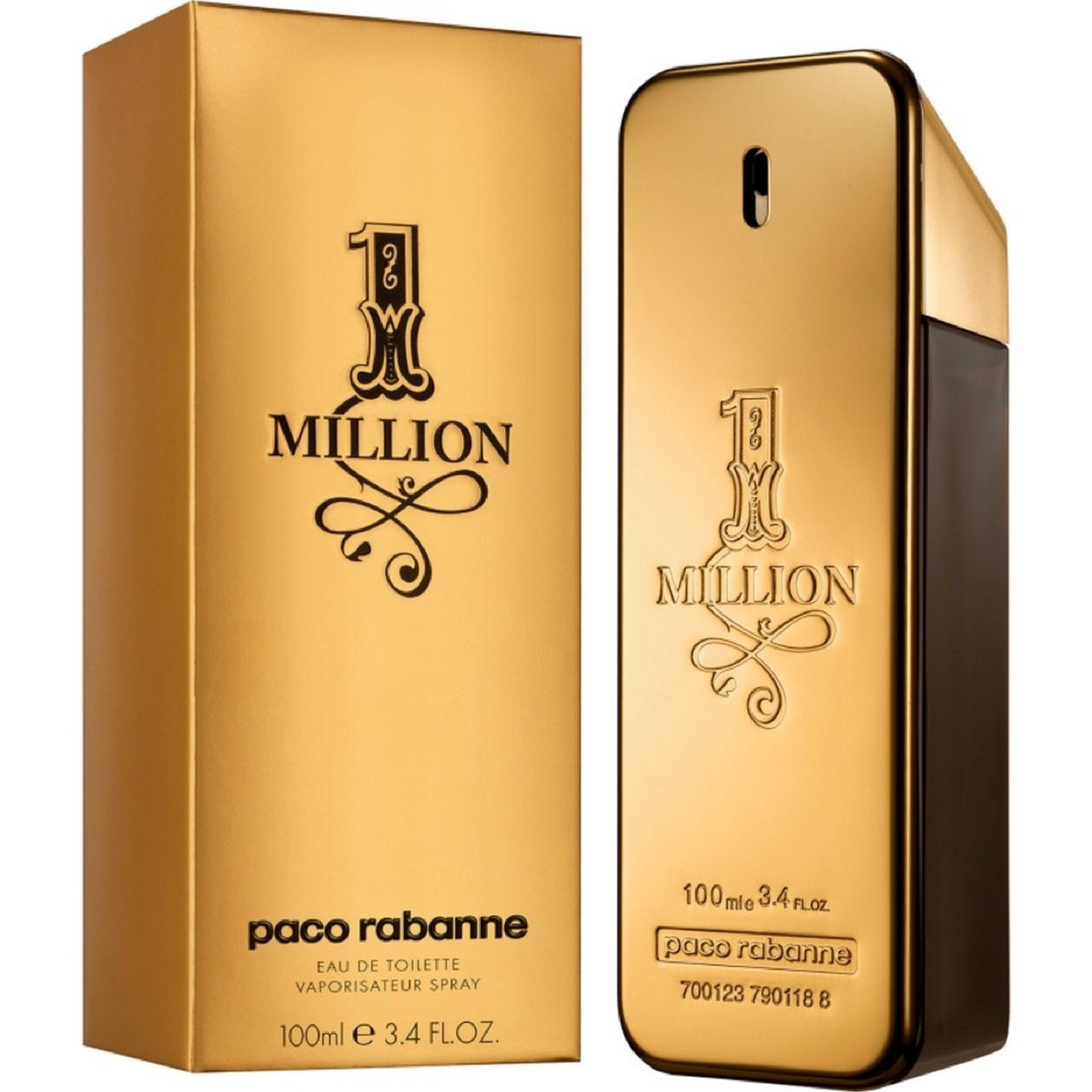 Paco Rabanne 1 Million Eau de Toilette 100ml gold bar bottle for men at Paris Gallery Qatar