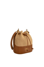 Piumelli MEG Straw and Dollaro Leather Bag with polyester lining available at Paris Gallery Qatar